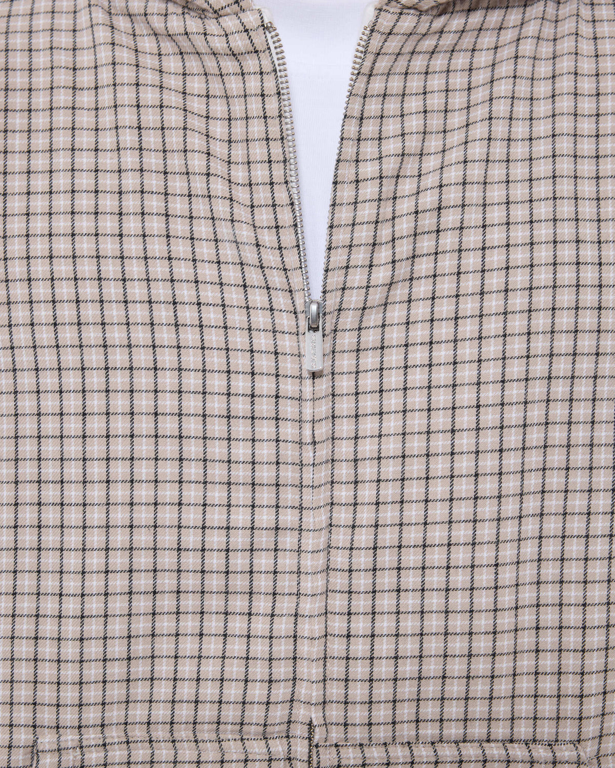 CHECKERED ZIP UP - CREAM/BLACK