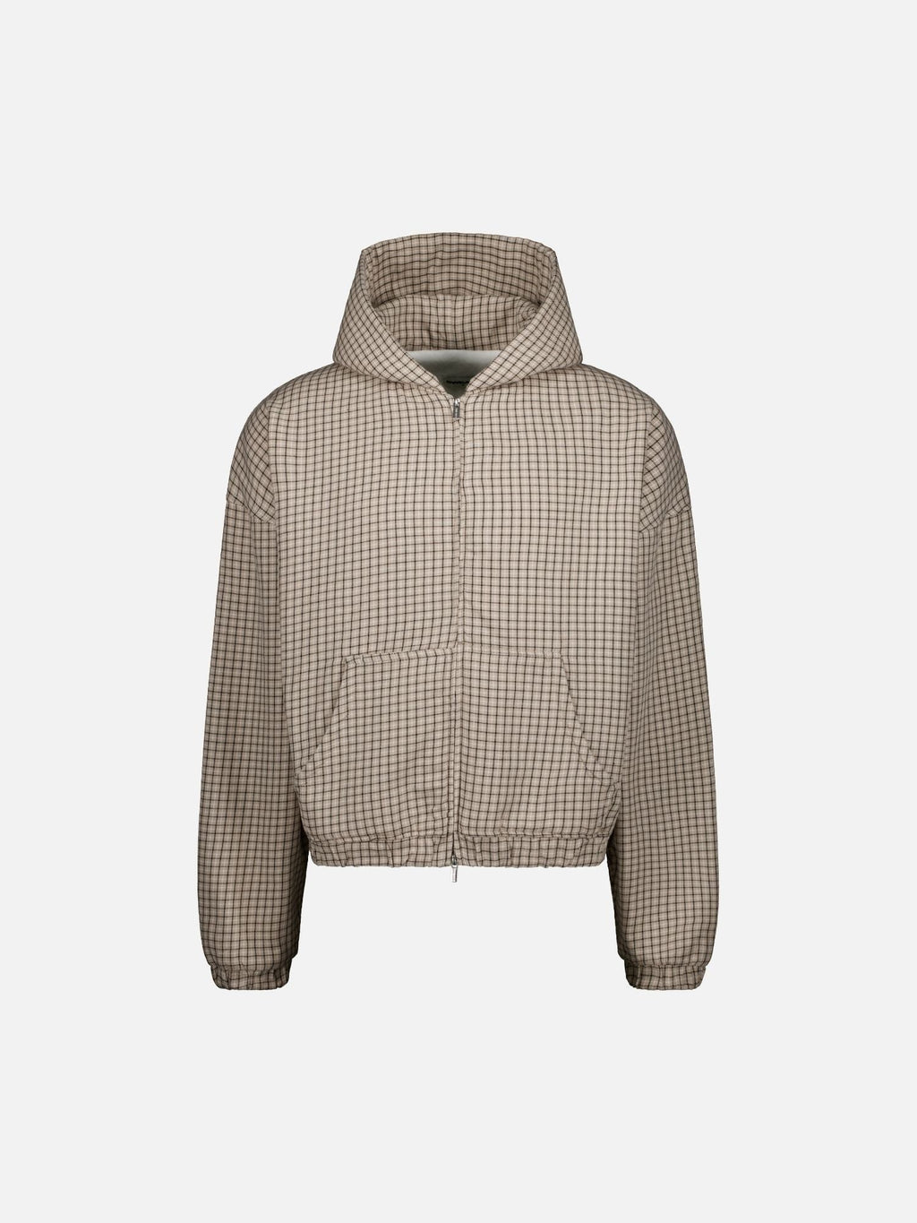 CHECKERED ZIP UP - CREAM/BLACK