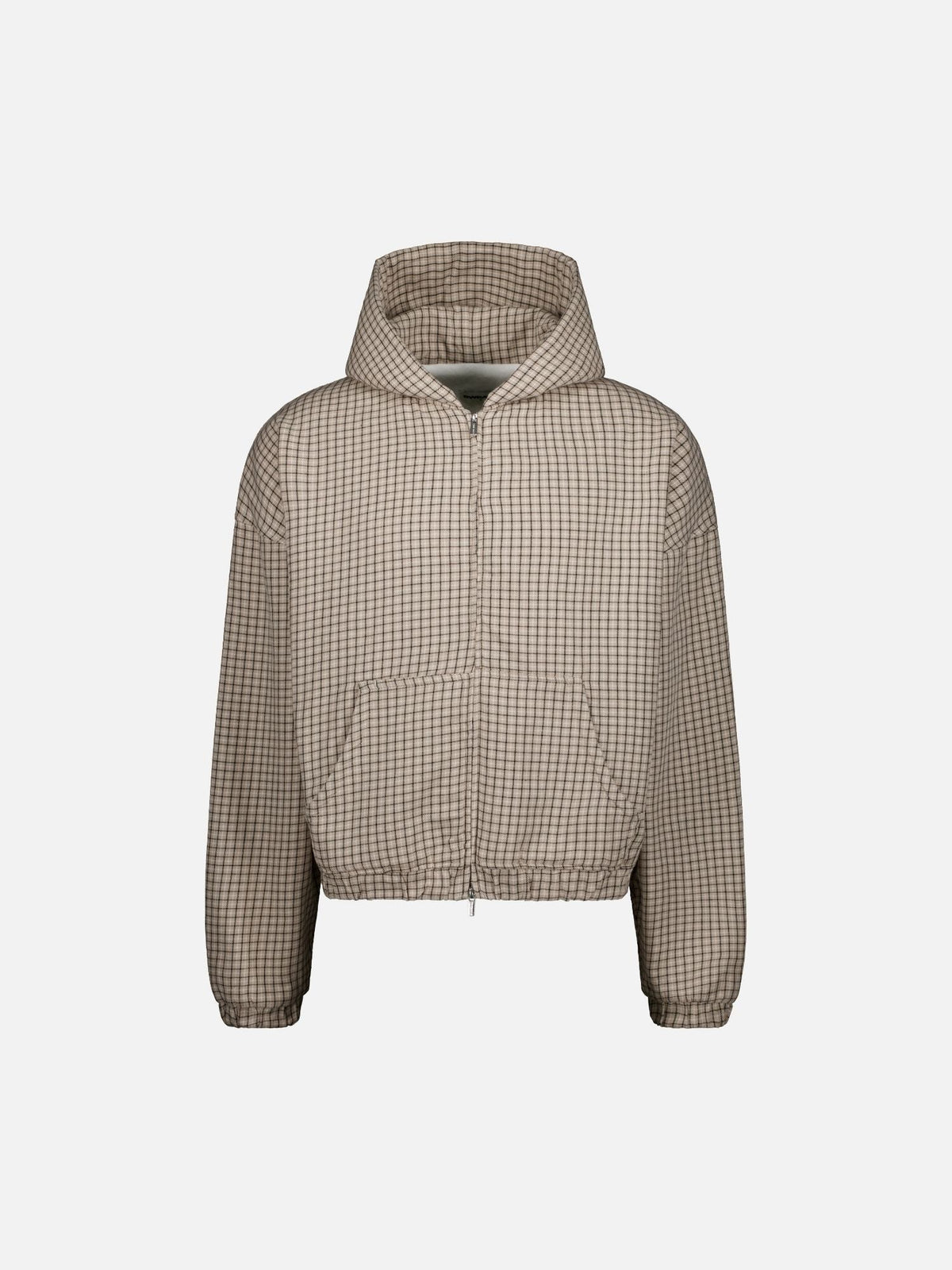 CHECKERED ZIP UP - CREAM/BLACK
