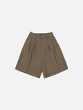 PLEATED SHORTS - BROWN