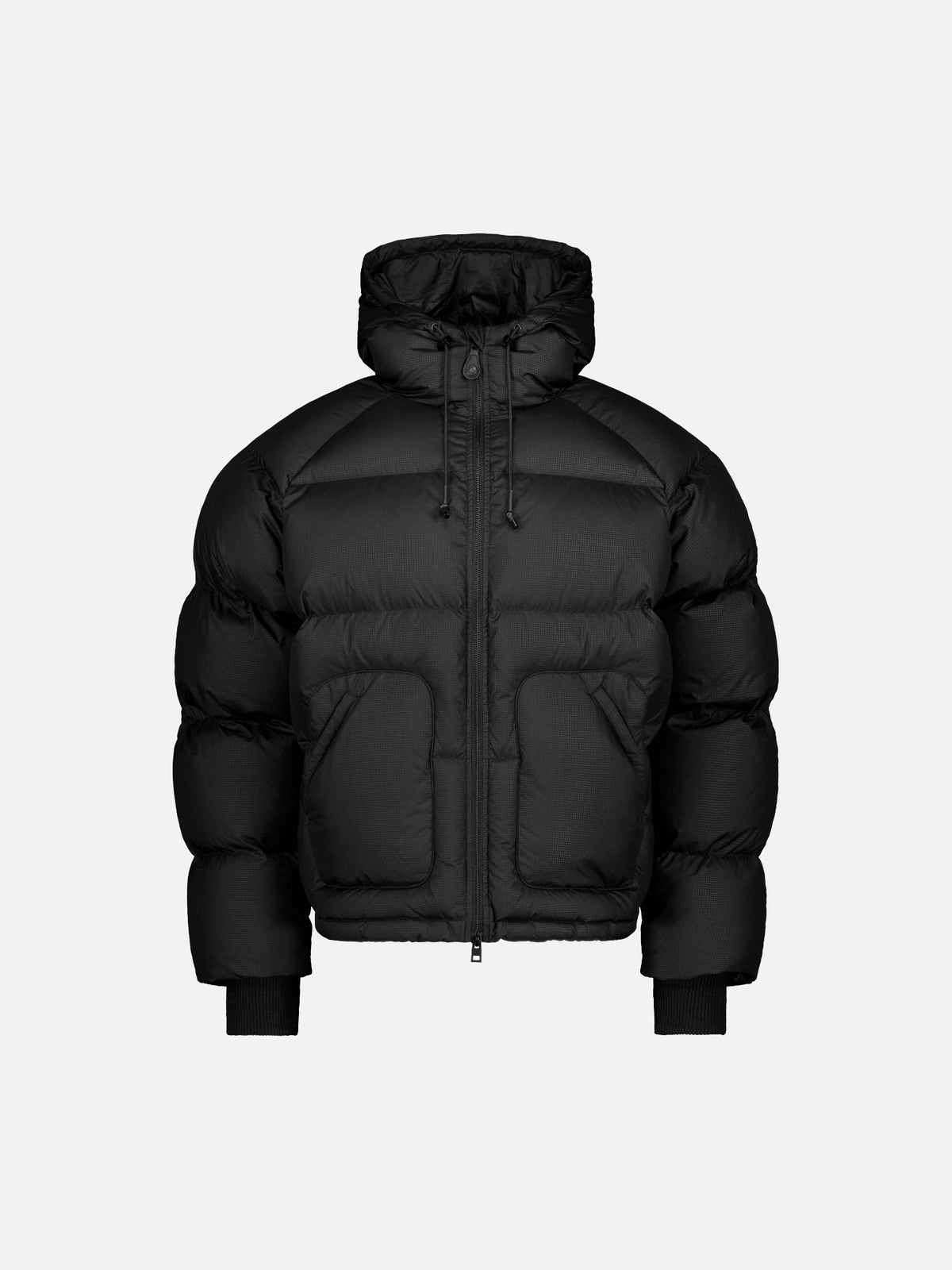 HOODED PUFFER JACKET - BLACK