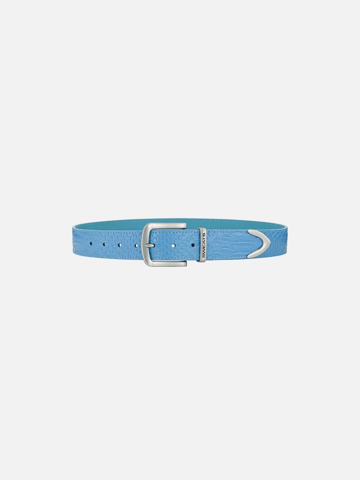 SNAKE SKIN LEATHER BELT - BLUE