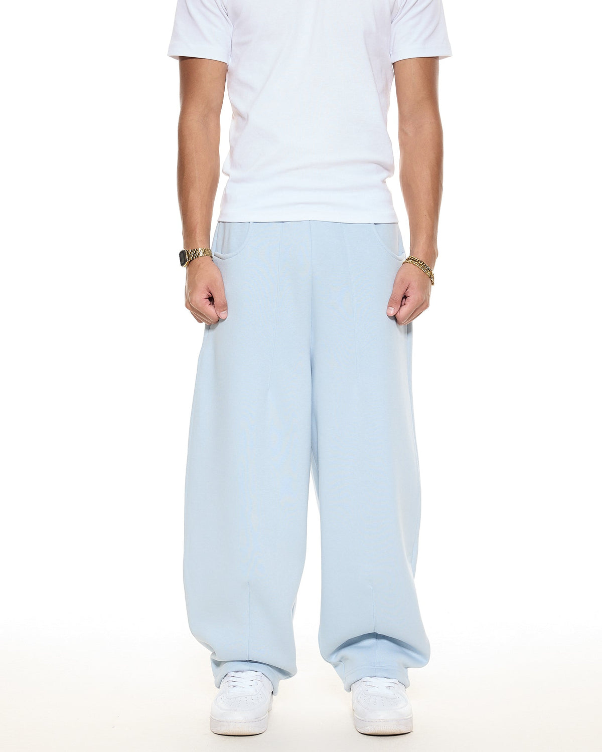 COZY STRAIGHT LEG SWEATS - GLACIER