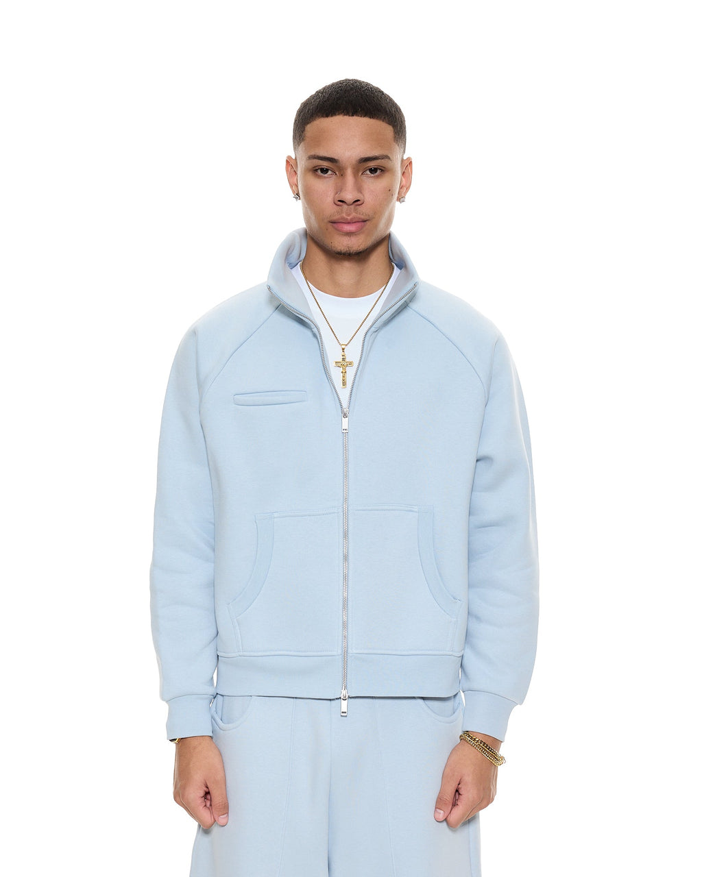 COZY TRACK JACKET - GLACIER