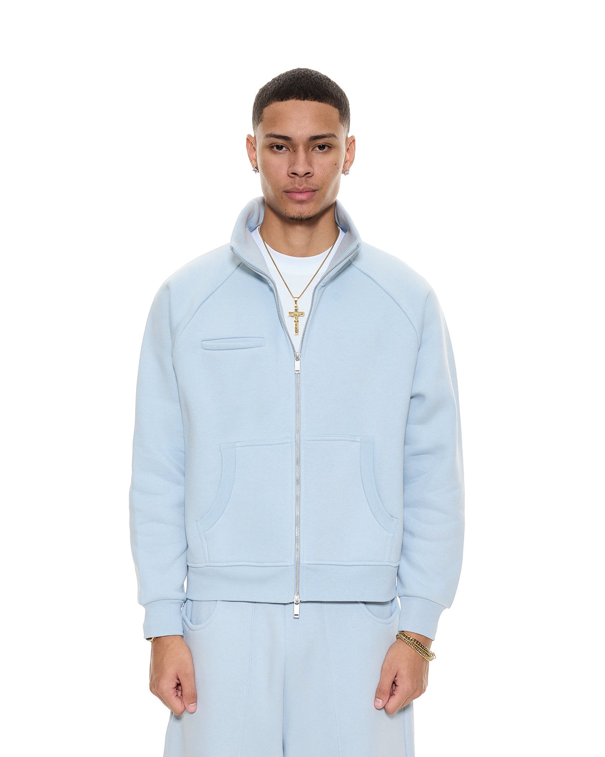 COZY TRACK JACKET - GLACIER