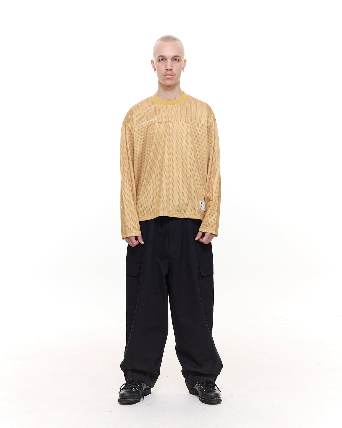 MESH LS T-SHIRT - MUSTARD