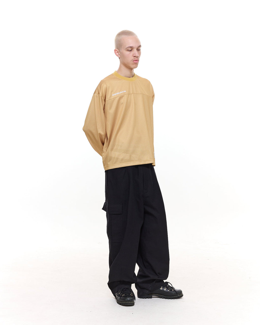 MESH LS T-SHIRT - MUSTARD