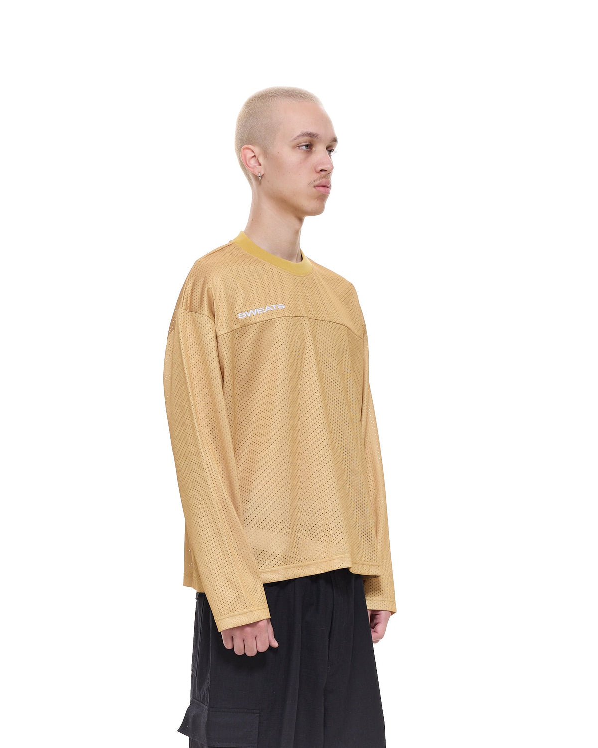 MESH LS T-SHIRT - MUSTARD
