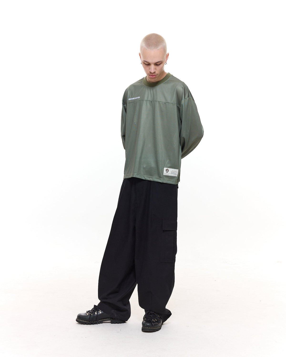 MESH LS T-SHIRT - SAGE
