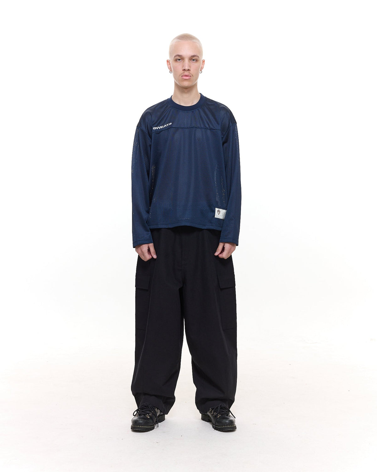 MESH LS T-SHIRT - NAVY