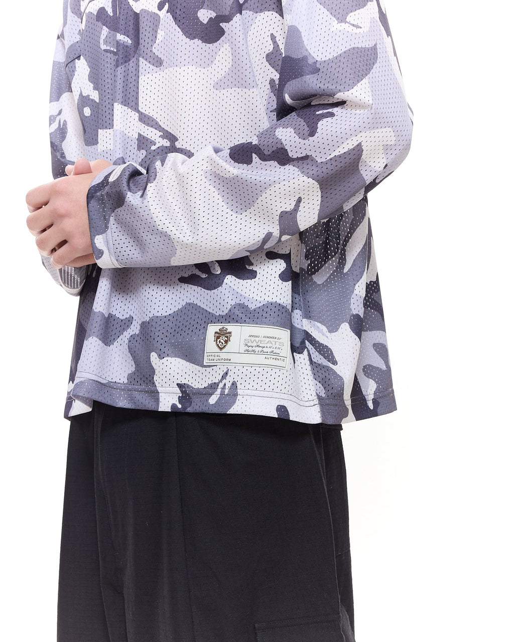 MESH LS T-SHIRT - SNOW CAMO