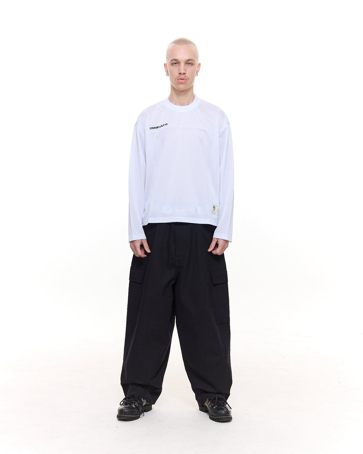 MESH LS T-SHIRT - WHITE