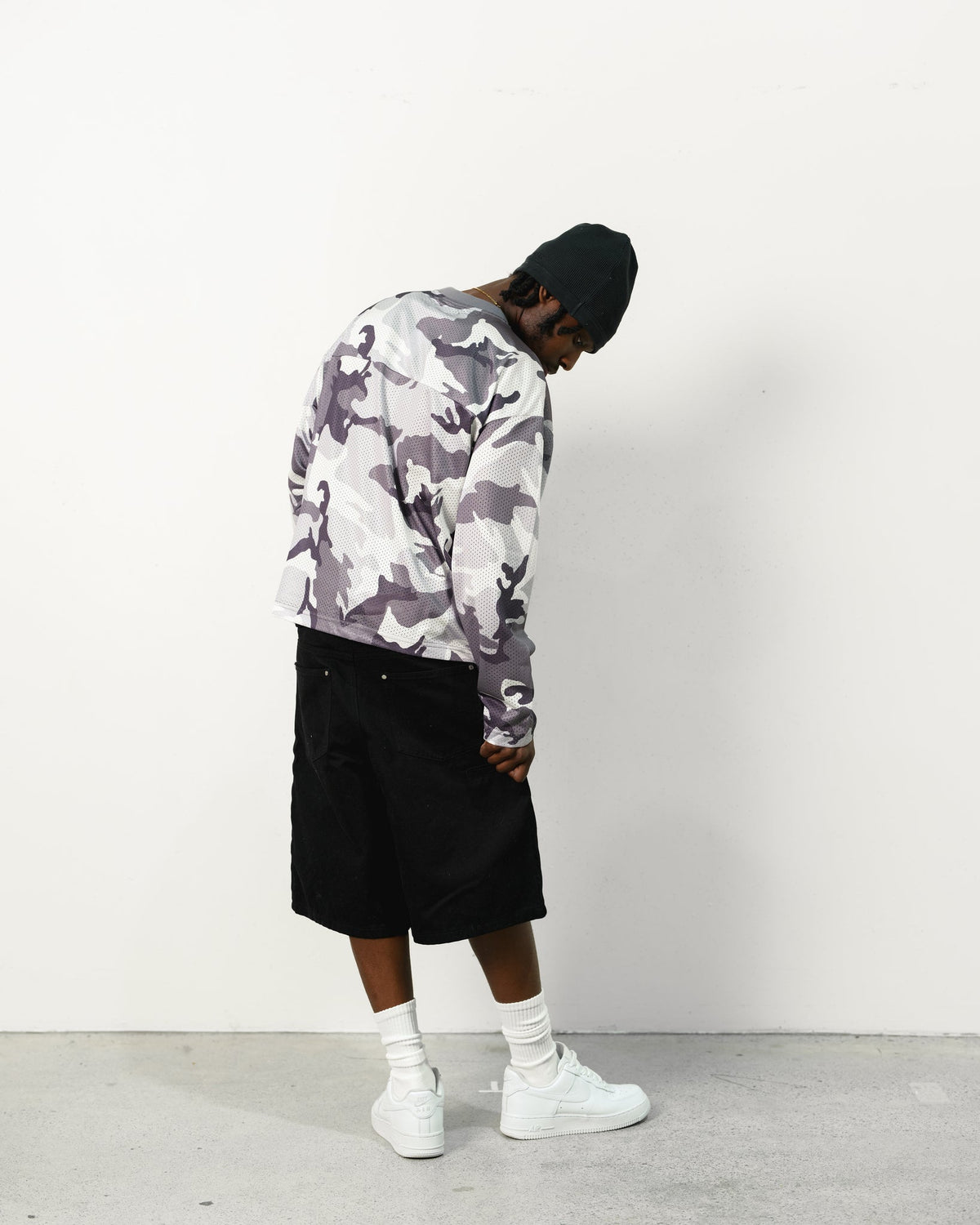 MESH LS T-SHIRT - SNOW CAMO