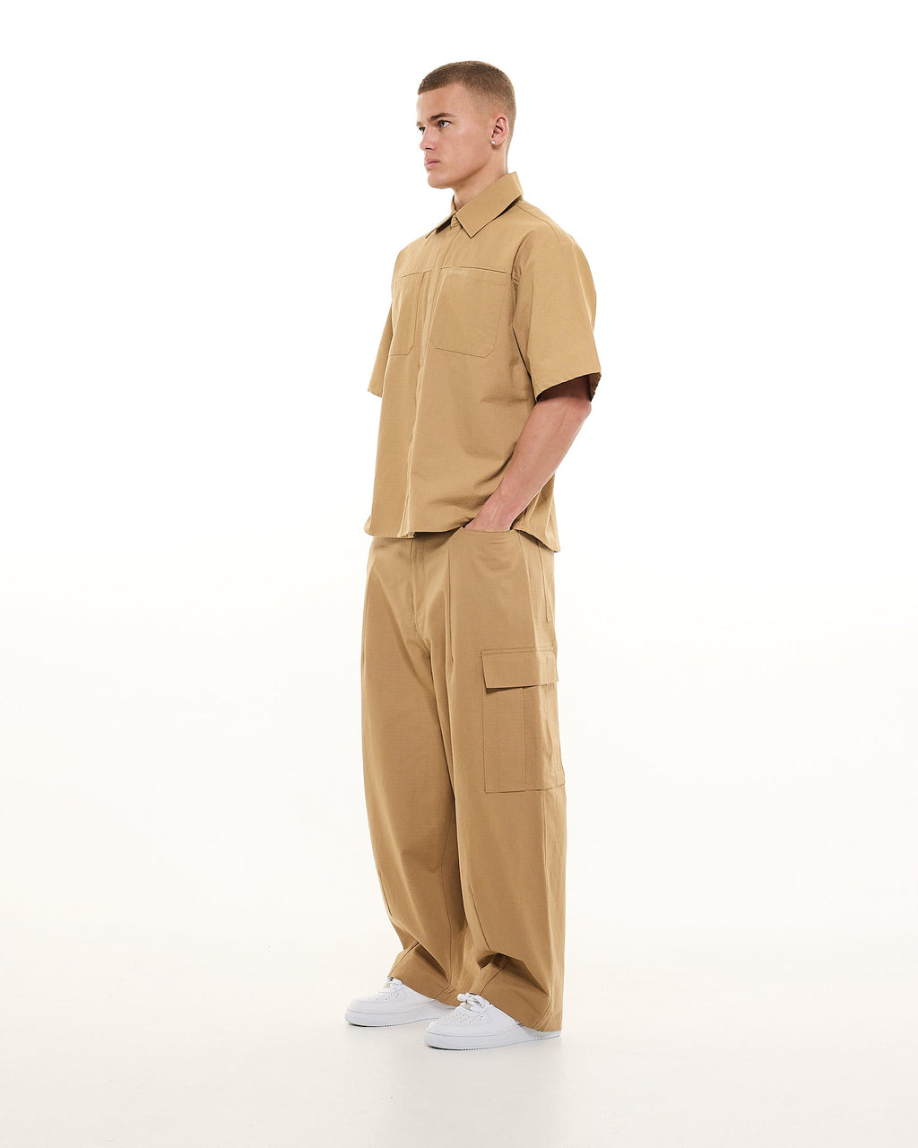 CARGO SS SHIRT - TAN