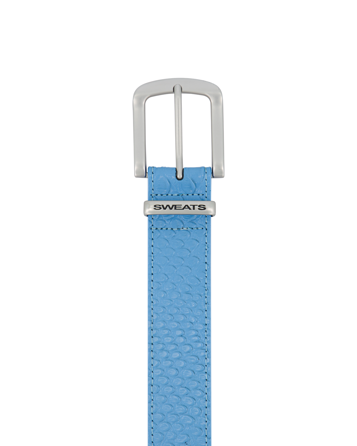 SNAKE SKIN LEATHER BELT - BLUE