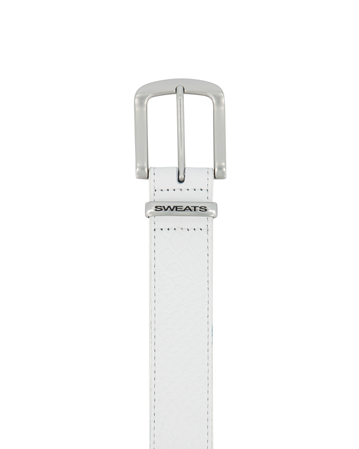 SNAKE SKIN LEATHER BELT - WHITE