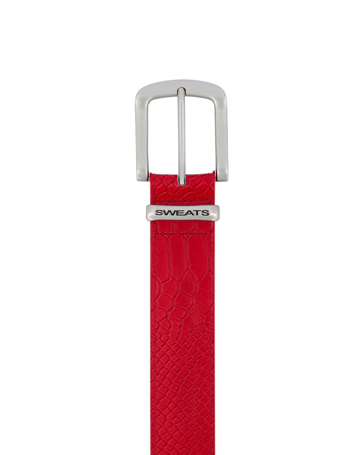 SNAKE SKIN LEATHER BELT - RED