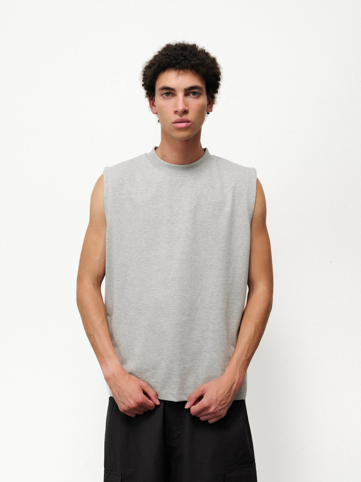 MUSCLE TEE - GREY MELANGE